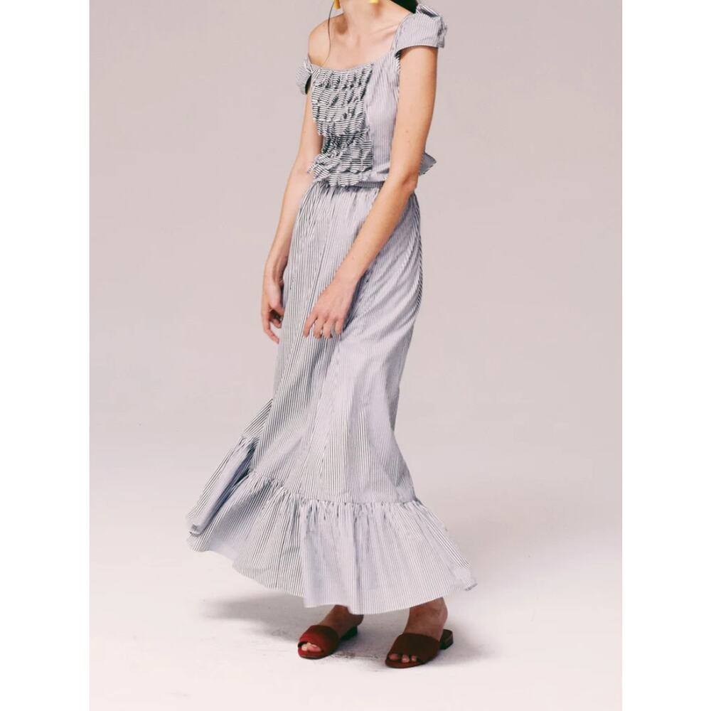 Vetiver Dylan Maxi Skirt Black/White Stripe Size 2